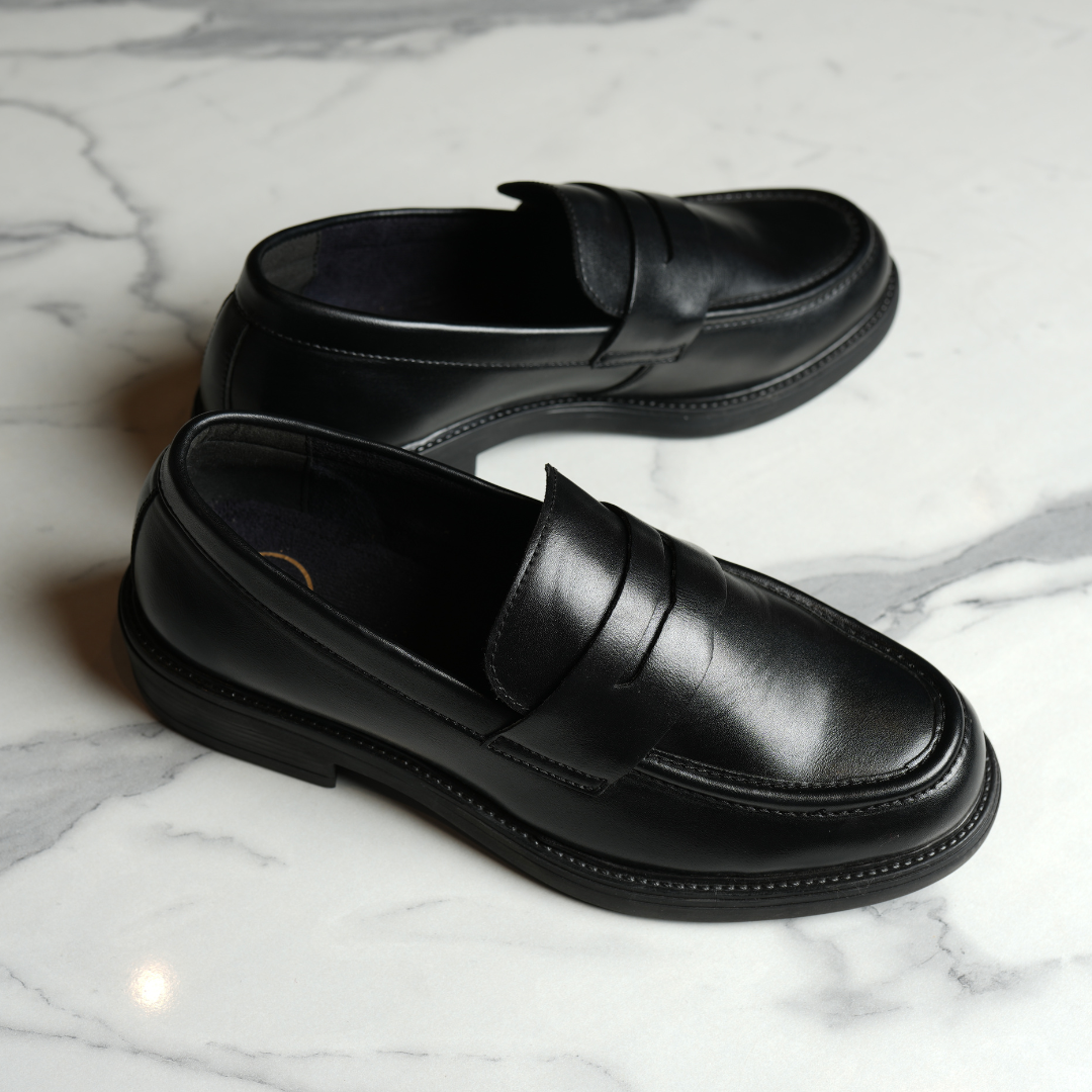 Monkstory Cosmopolitan Penny Loafers  - Black