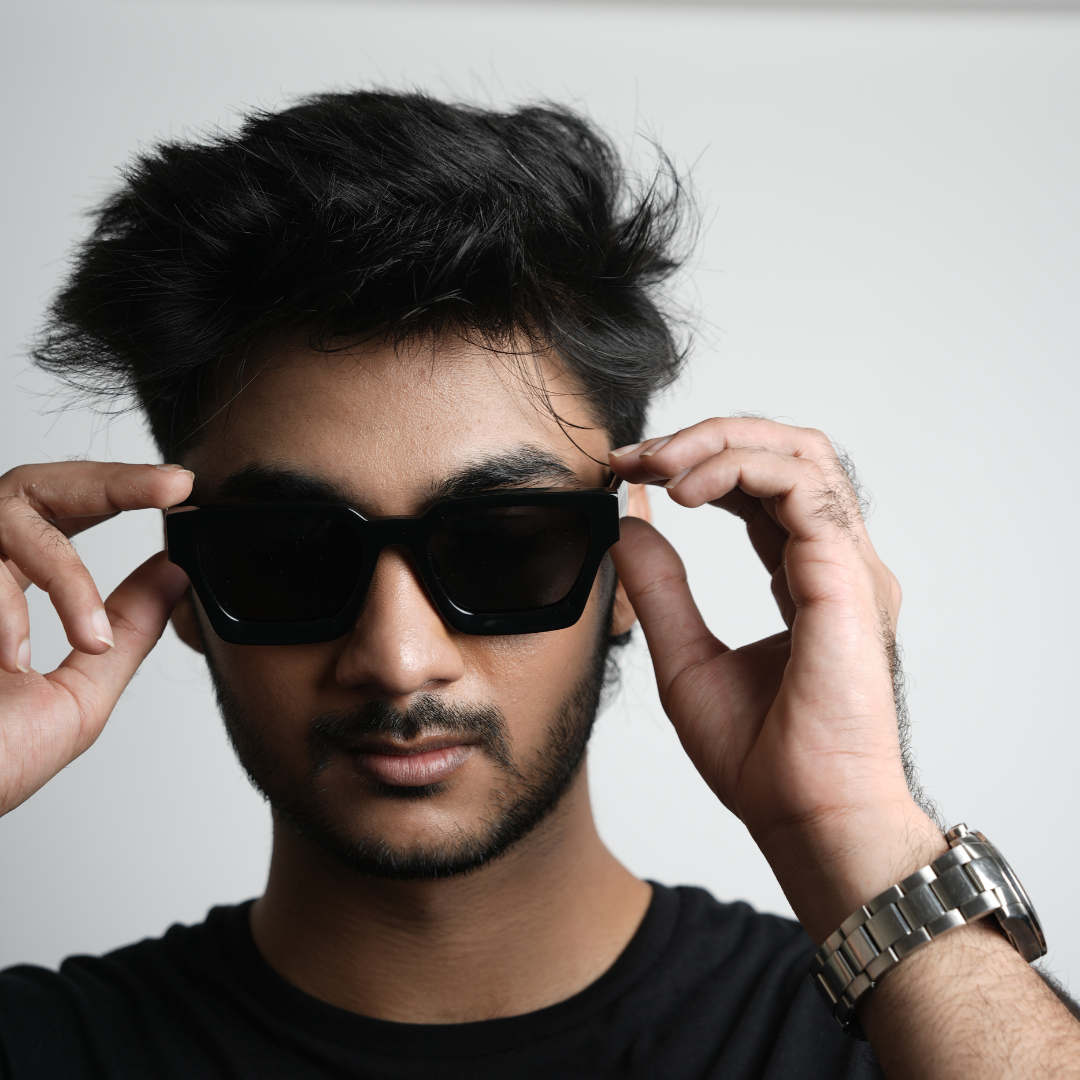 MonkStory Runway Acetate Unisex Sunglasses - Full Black