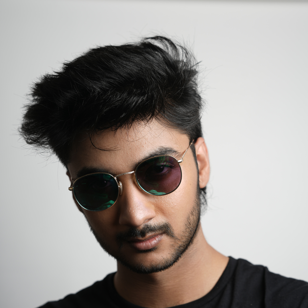 Monkstory Vintage Round Unisex Sunglasses - Turquoise Gold