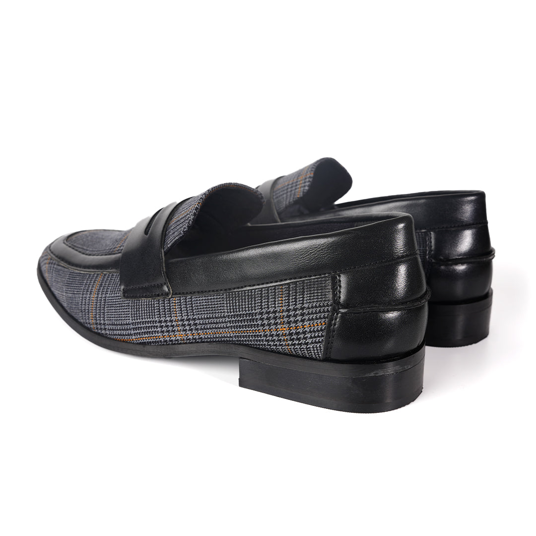 Raro Plaid Fabric Slip-Ons - Black