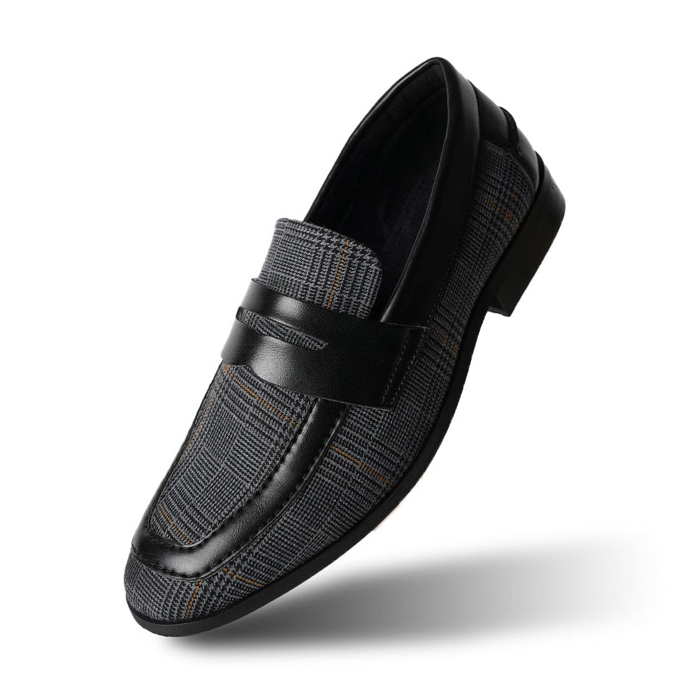 Raro Plaid Fabric Slip-Ons - Black