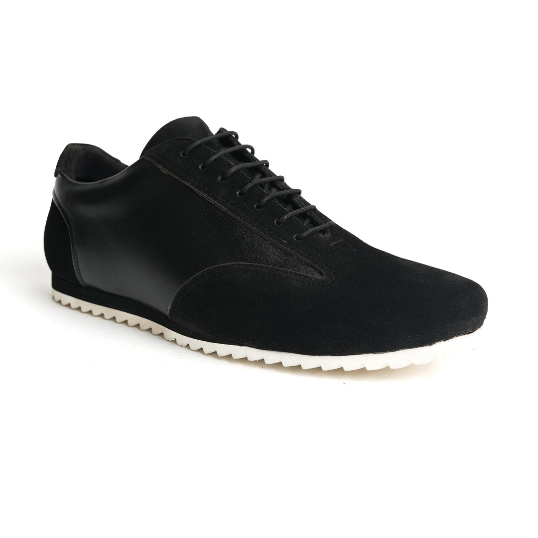 The Monkstory Black Dual-Tone Smart Sneakers combine sleek style with unparalleled comfort.