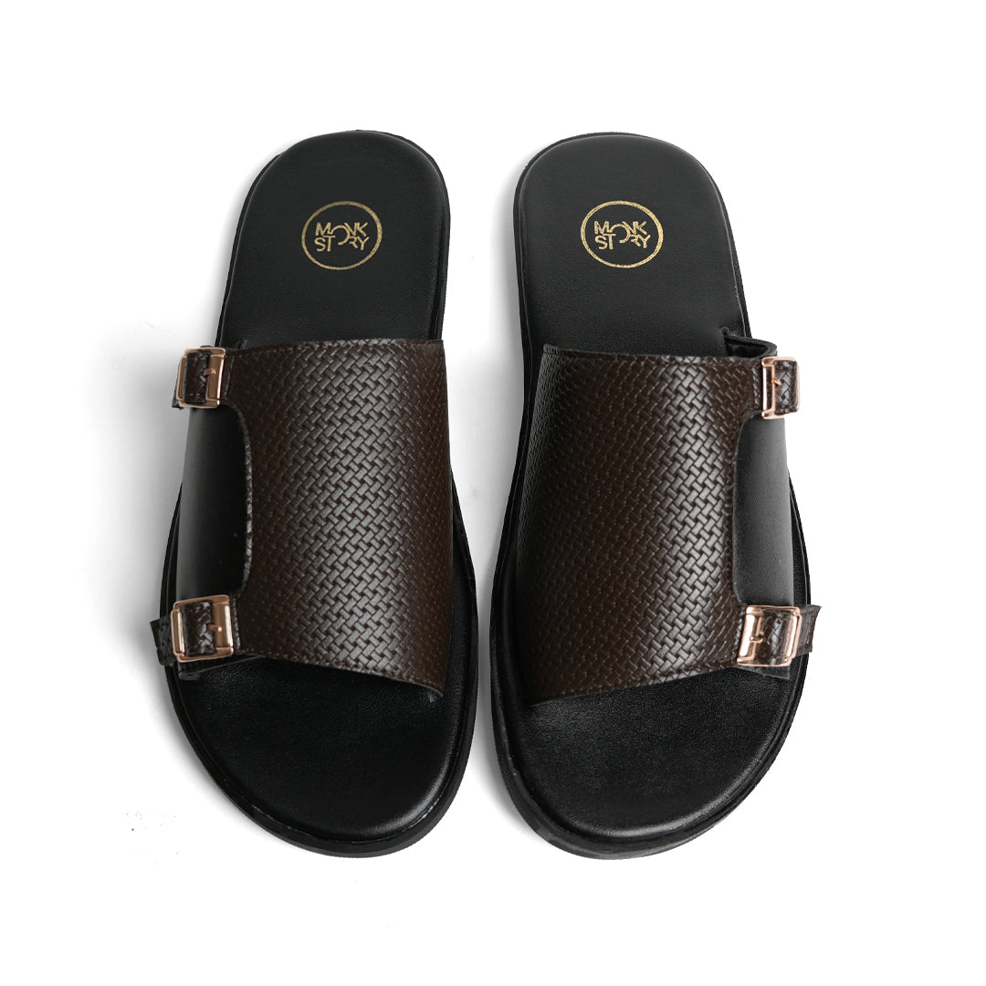T-Rad Double Monk Strap Sandals - Black/brown