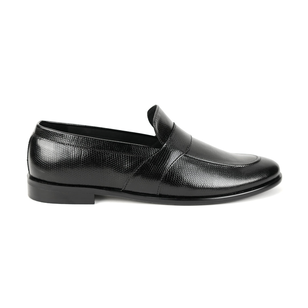 Monkstory Grain Pattern Formal Shoes - Black