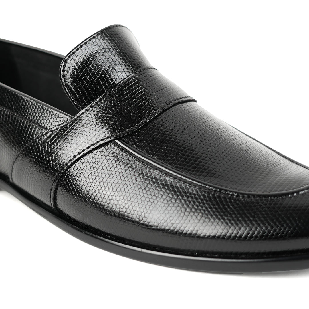 Monkstory Grain Pattern Formal Shoes - Black