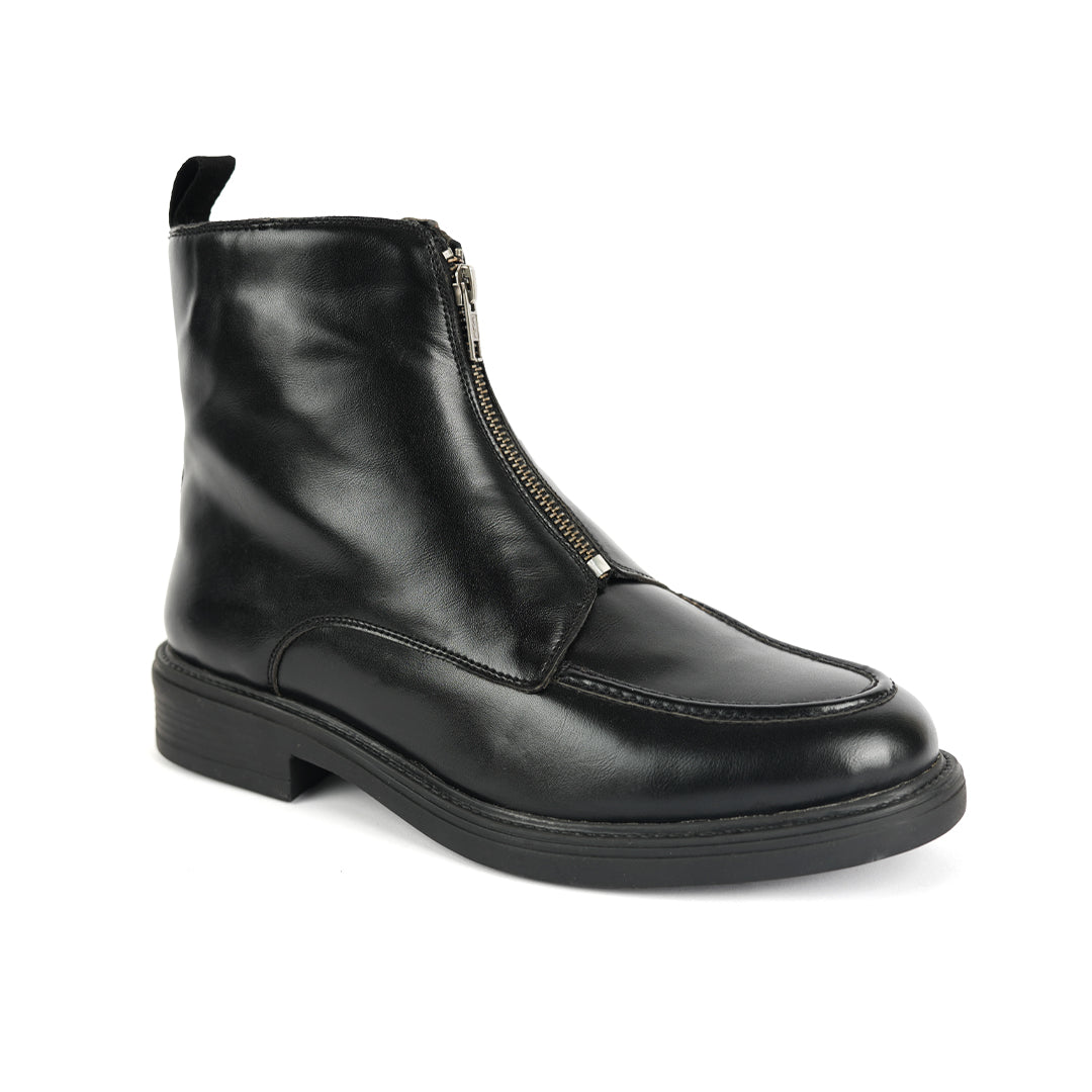 Monkstory Cosmopolitan Zip-Up Boots  - Black
