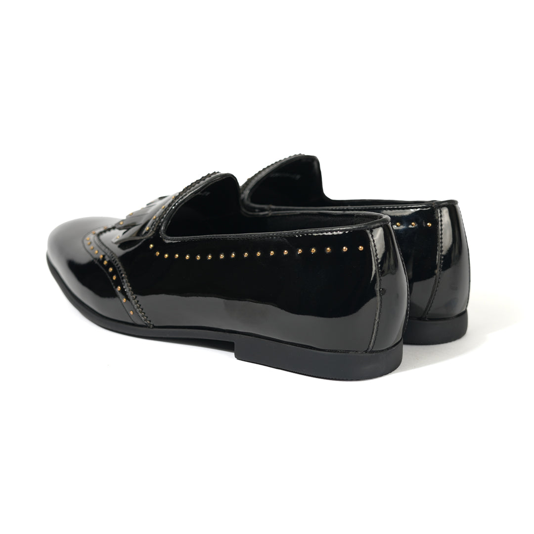 Monkstory Multi-Studded Slip Ons -  Patent Black