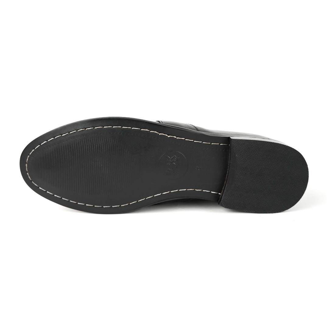 Monkstory Grain Pattern Formal Shoes - Black