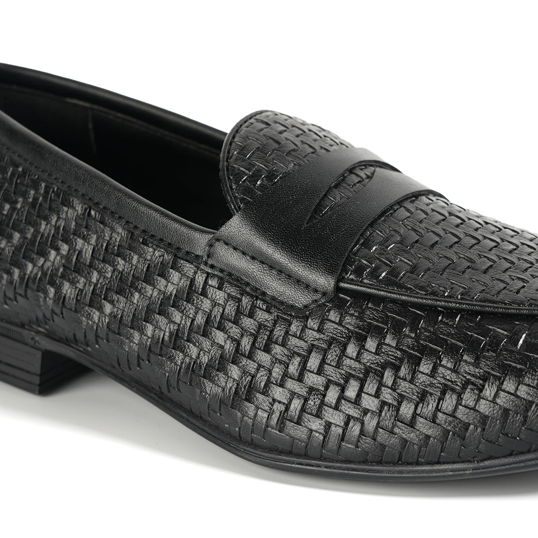 Monkstory Braided Flexi Business Slip-Ons - Black