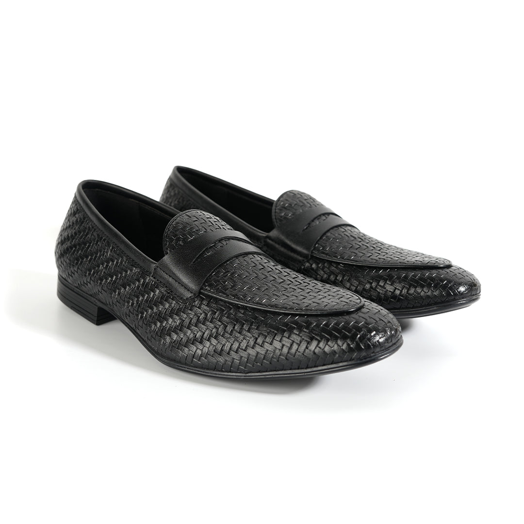 Monkstory Braided Flexi Business Slip-Ons - Black