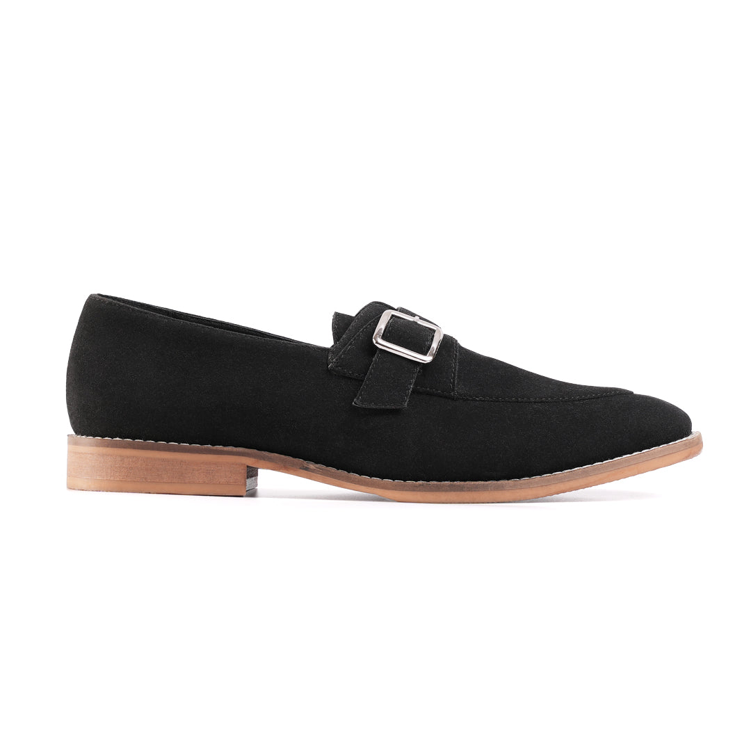 Monkstory Rustic Buckle Slip-Ons - Black