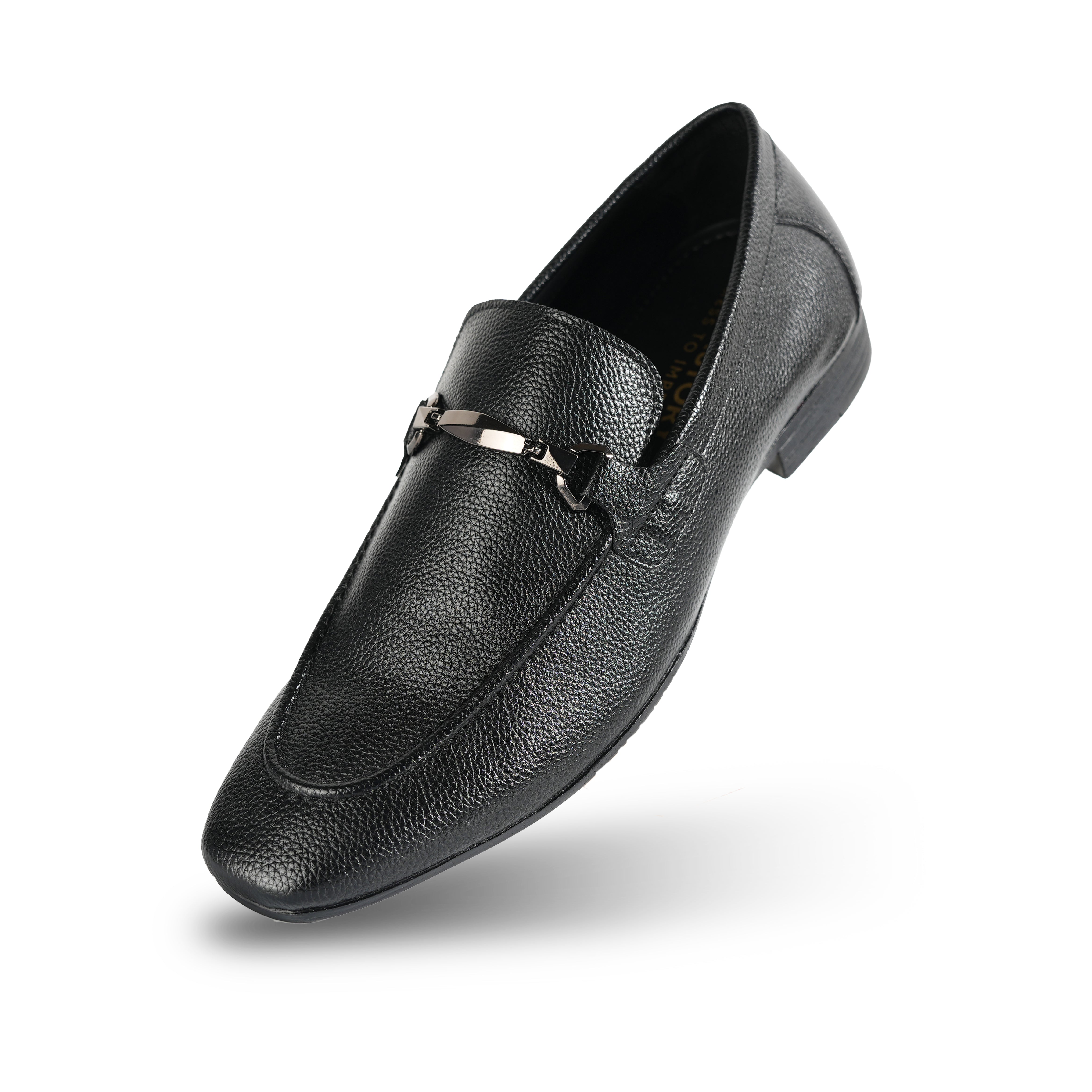 Monkstory Buckled Flexi Business Slip-Ons - Black