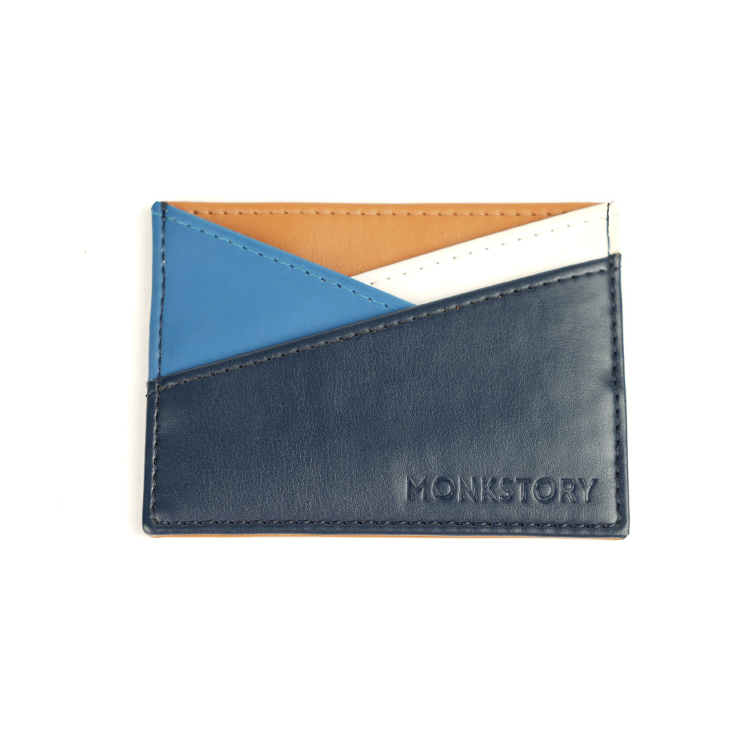Monkstory Slim Colorblock Card Holder - Blue