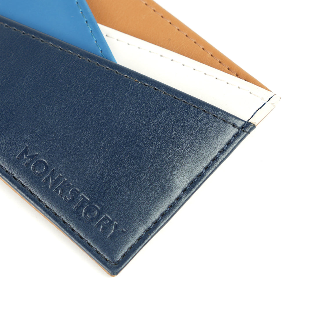 Monkstory Slim Colorblock Card Holder - Blue