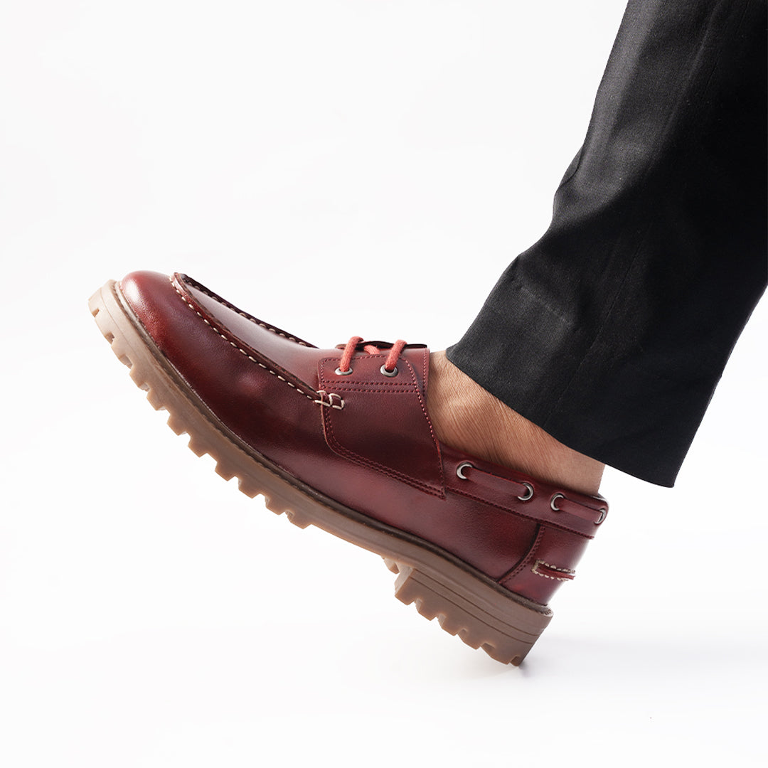 Monkstory Cosmopolitan Boat Loafers - Burgundy