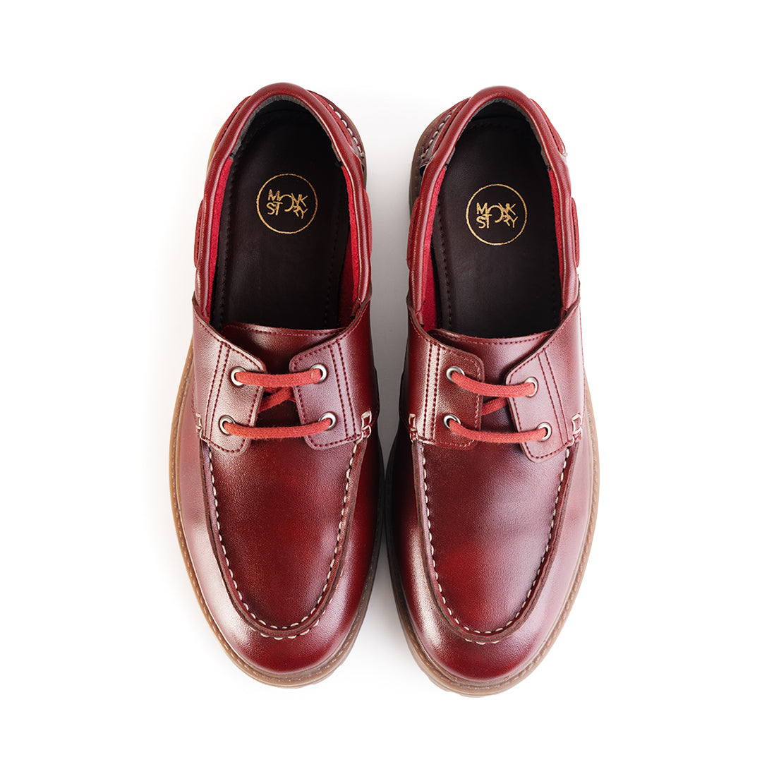 Monkstory Cosmopolitan Boat Loafers - Burgundy