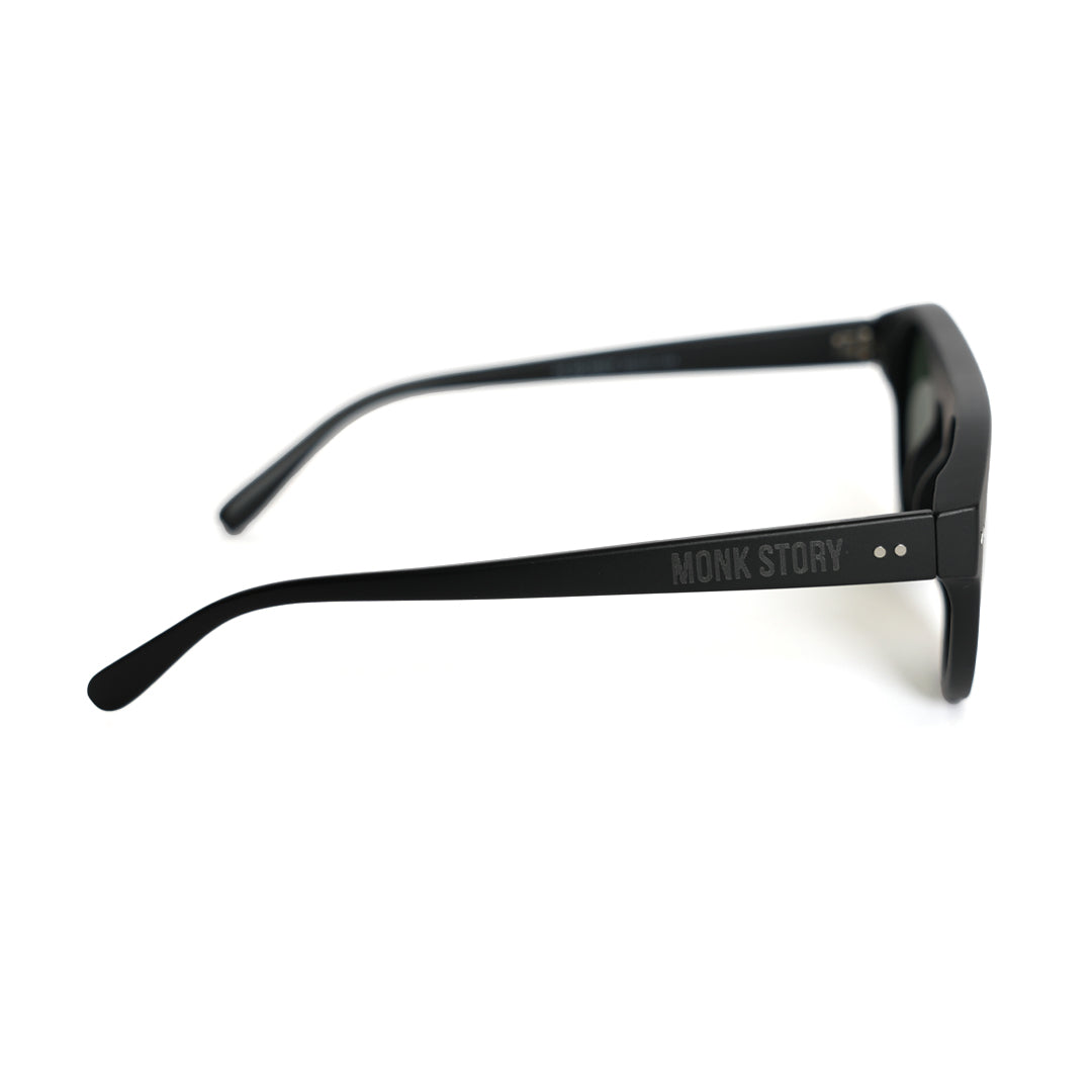 Monkstory's Bold Aviator Unisex Sunglasses - Black