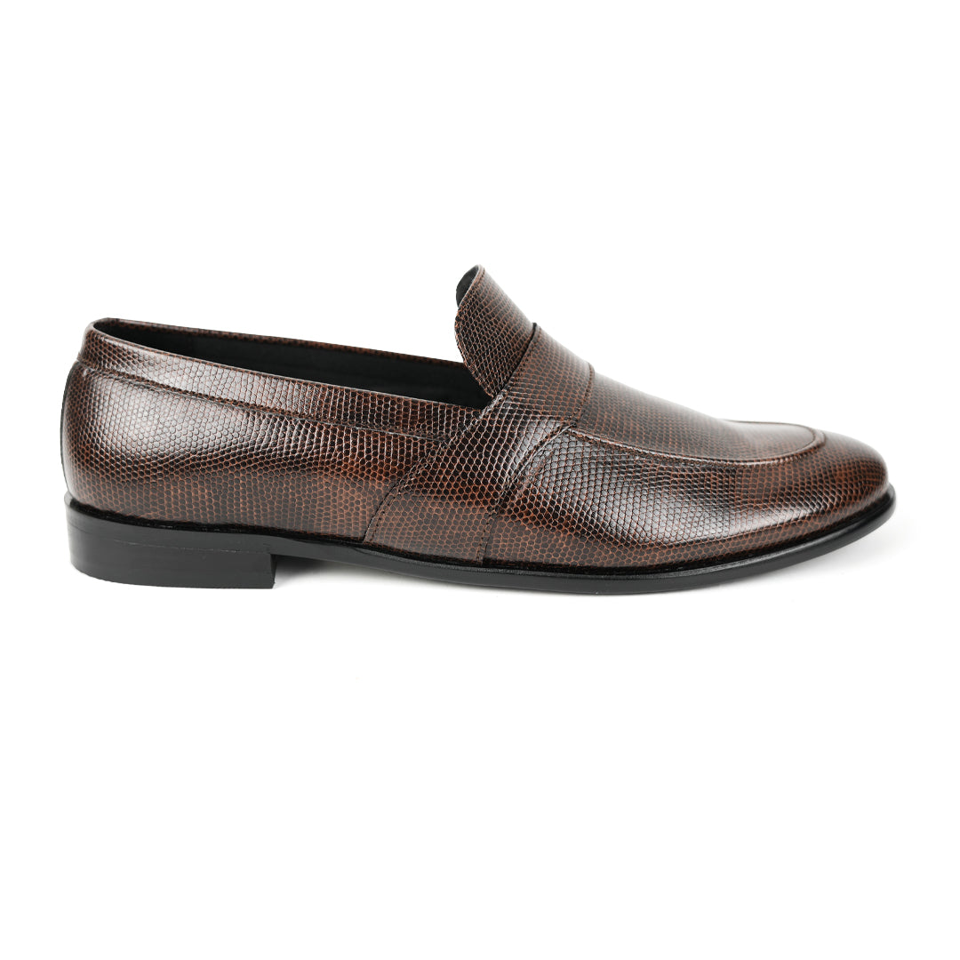 Monkstory Grain Pattern Formal Shoes - Brown