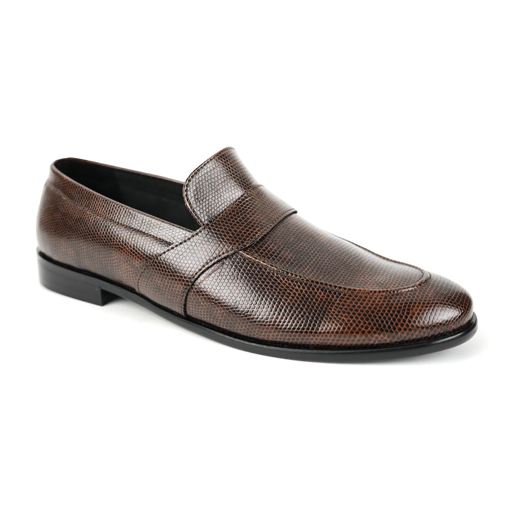 Monkstory Grain Pattern Formal Shoes - Brown