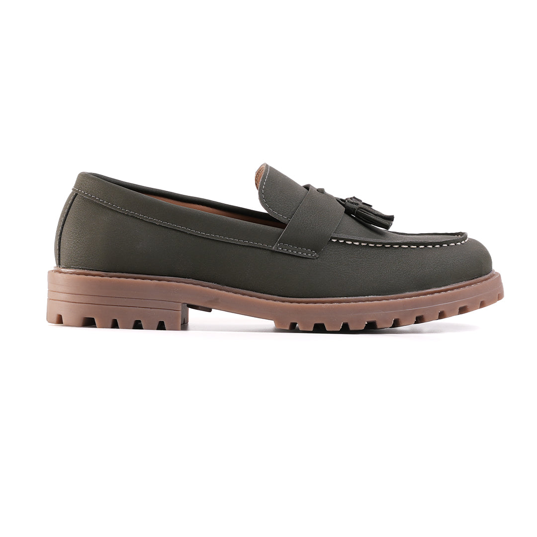 Monkstory Cosmopolitan Urban Tassel Loafers - Olive