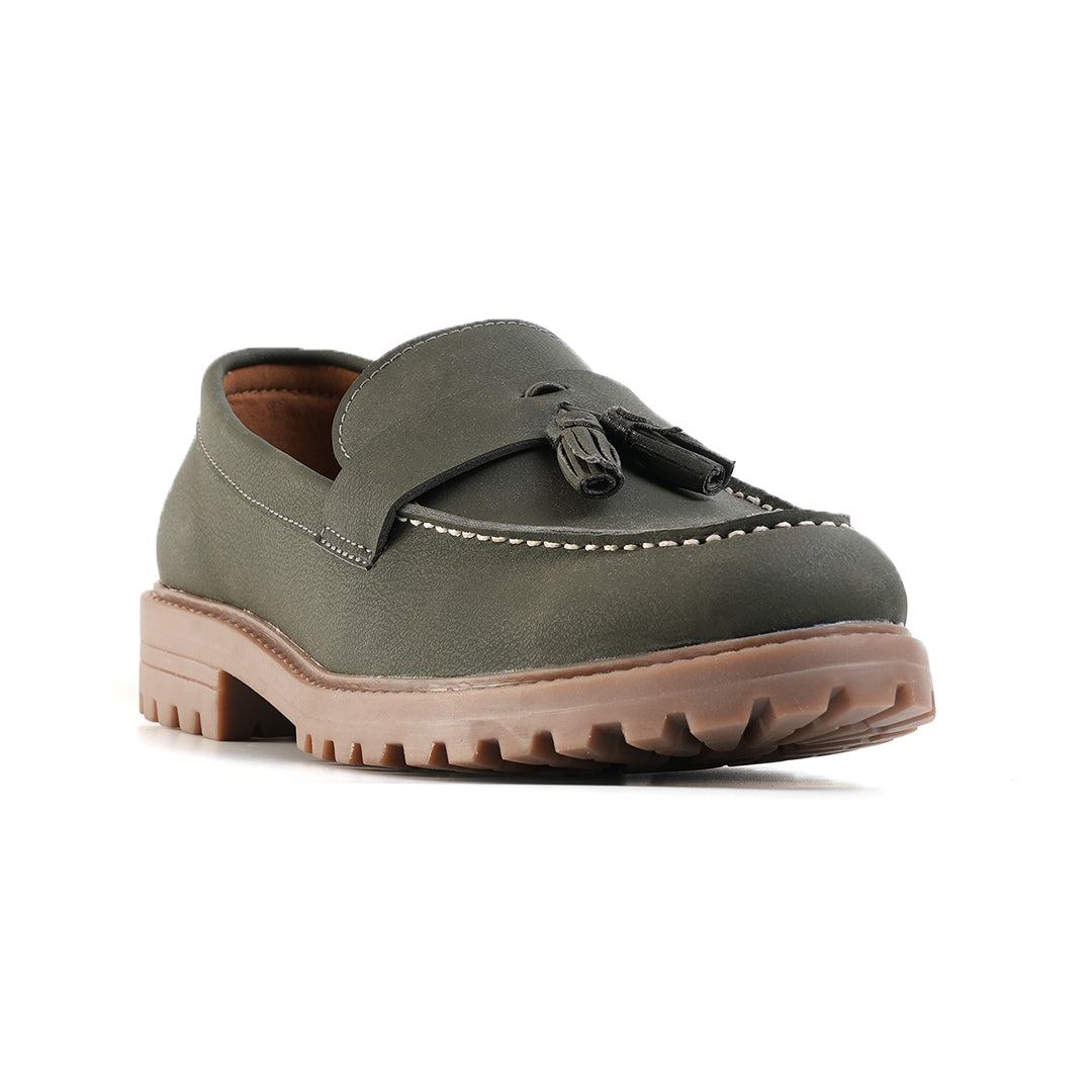 Monkstory Cosmopolitan Urban Tassel Loafers - Olive