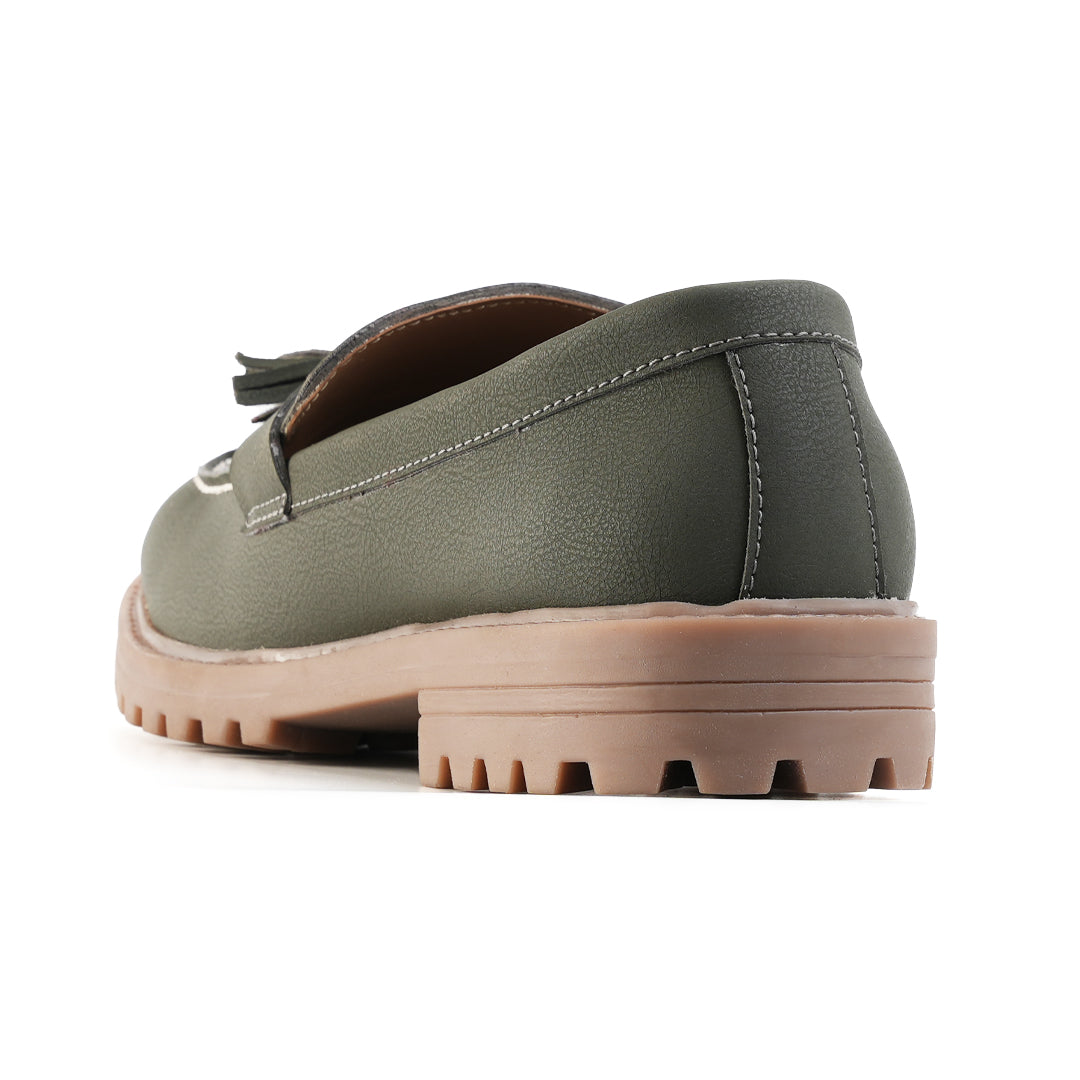 Monkstory Cosmopolitan Urban Tassel Loafers - Olive