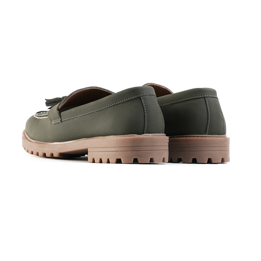 Monkstory Cosmopolitan Urban Tassel Loafers - Olive