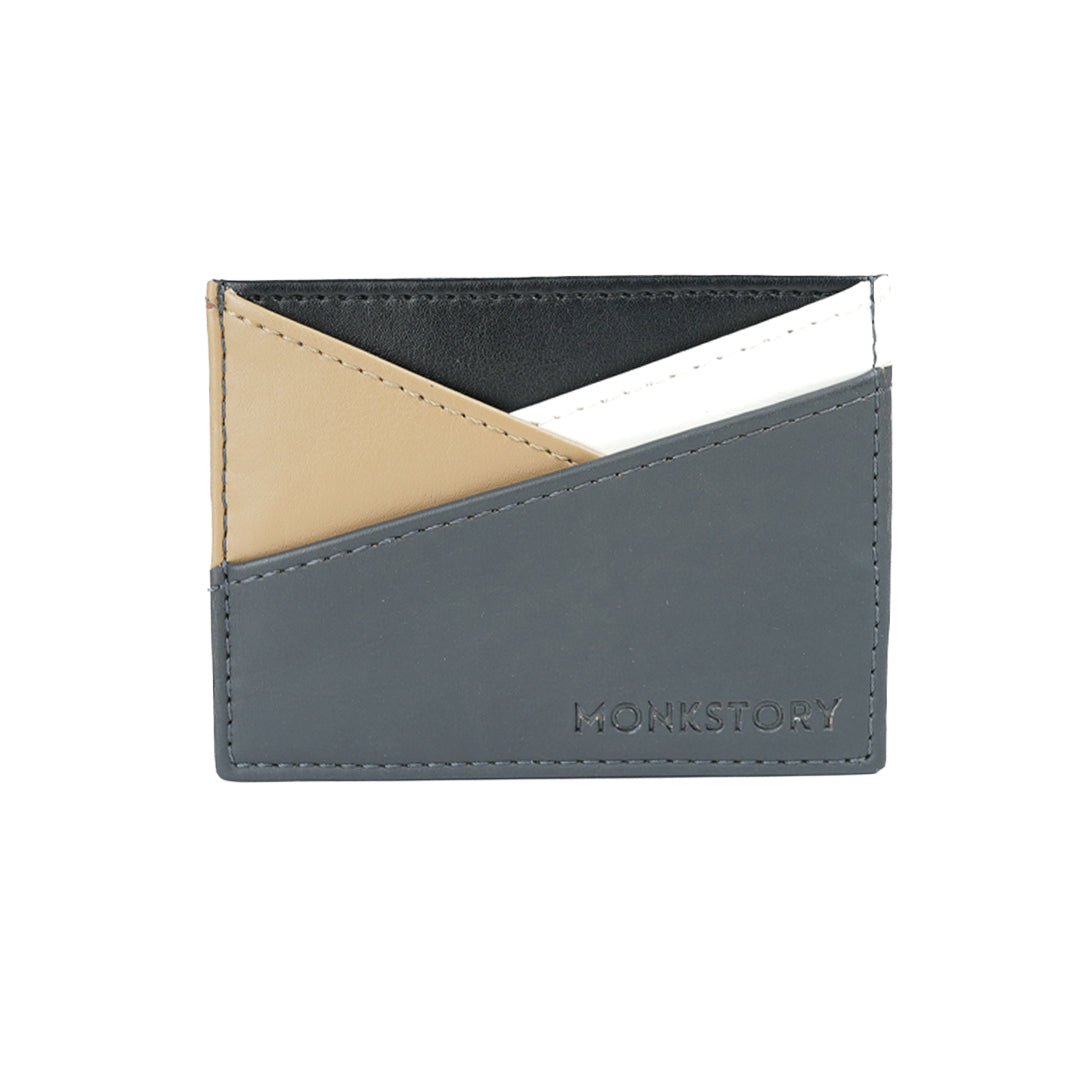 Monkstory Slim Colorblock Card Holder - Grey