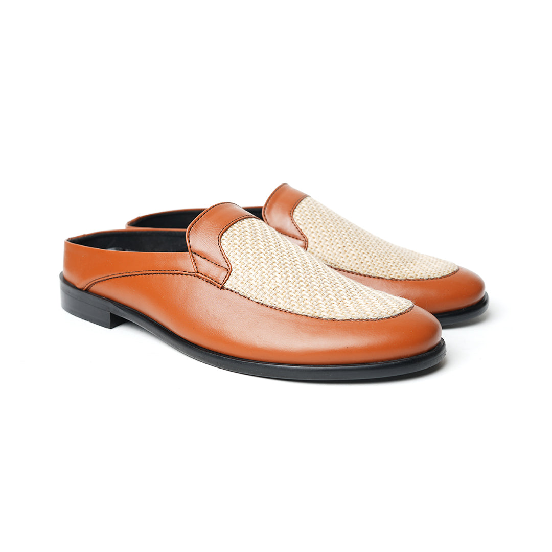 Monkstory Half Mule Shoes, a minimalist men's loafer with jute detailing.