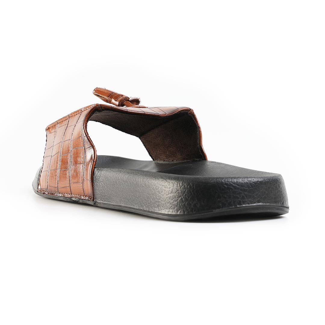 Monkstory Old Money Tassel Sliders - Tan