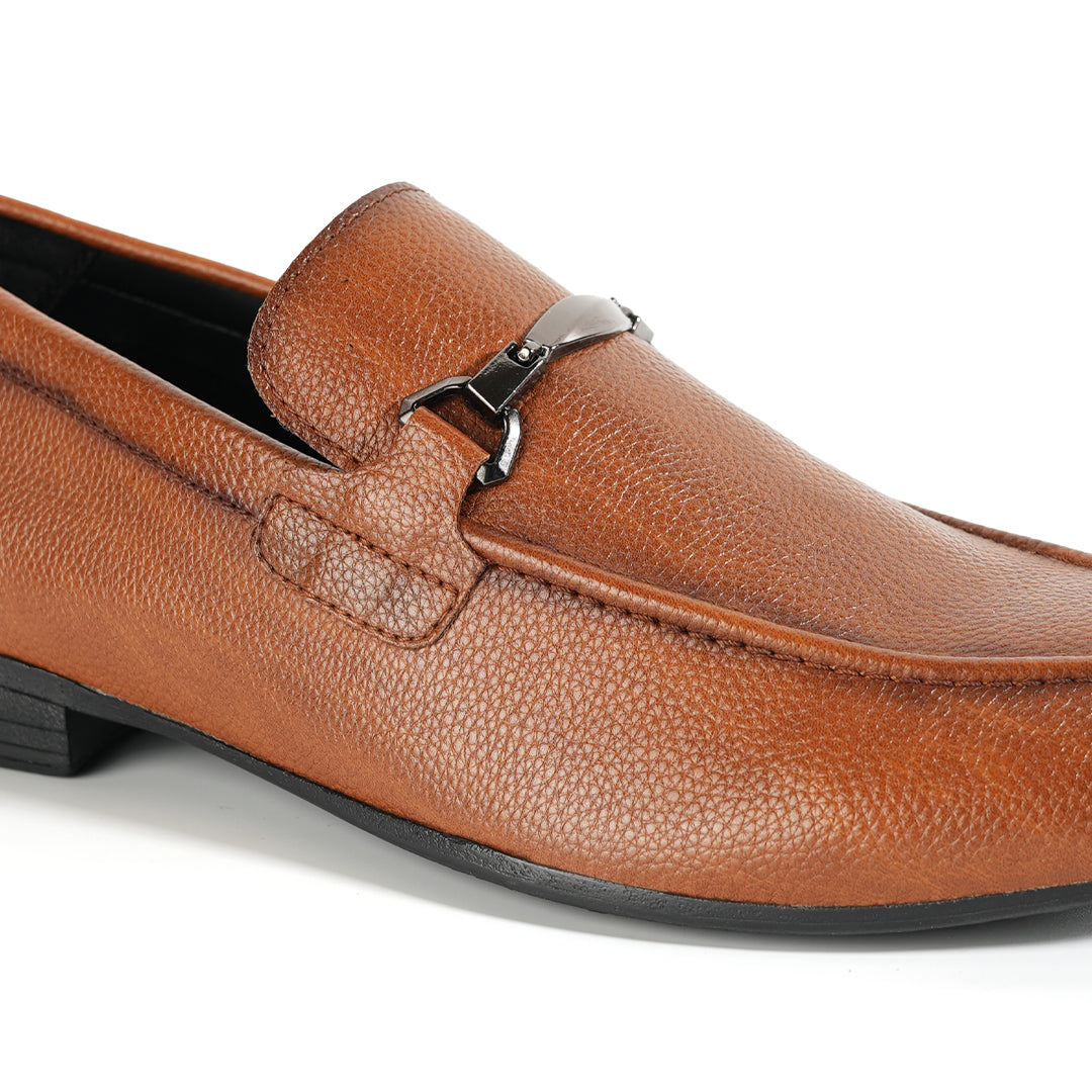 Monkstory Buckled Flexi Business Slip-Ons - Tan