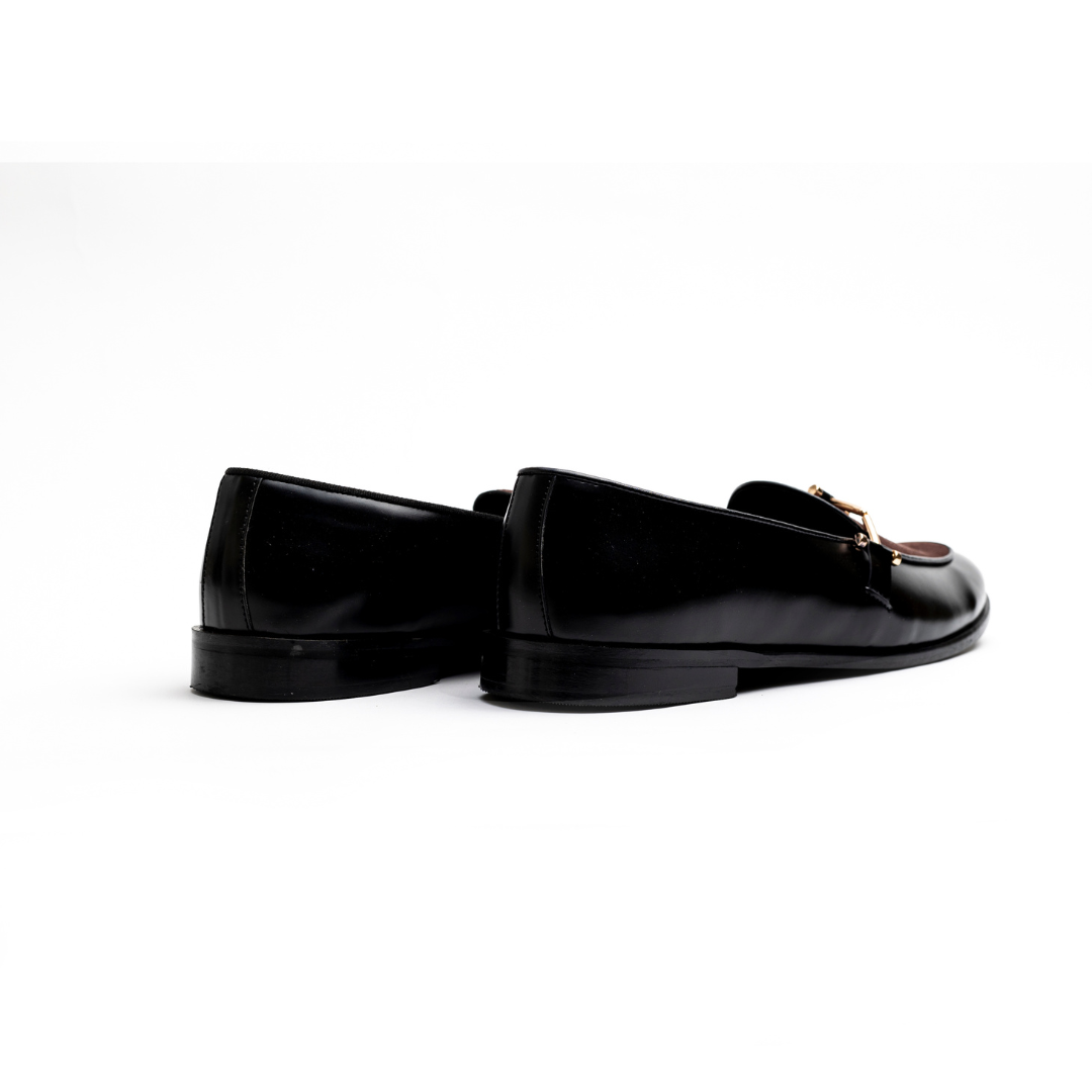 Eclecta Side Buckle Slip Ons - Brown/Black