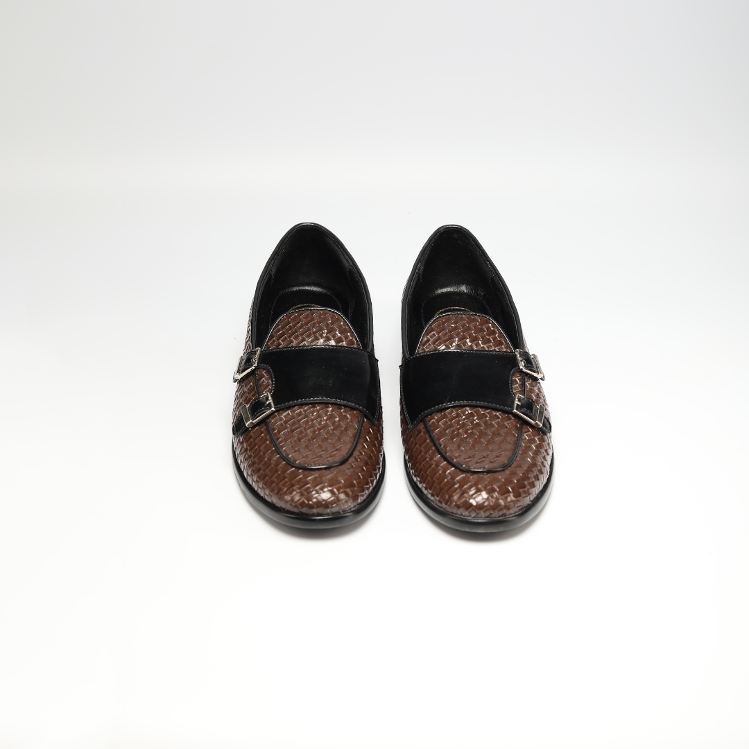 Magnificos Braided Double Monk Slip Ons - Brown
