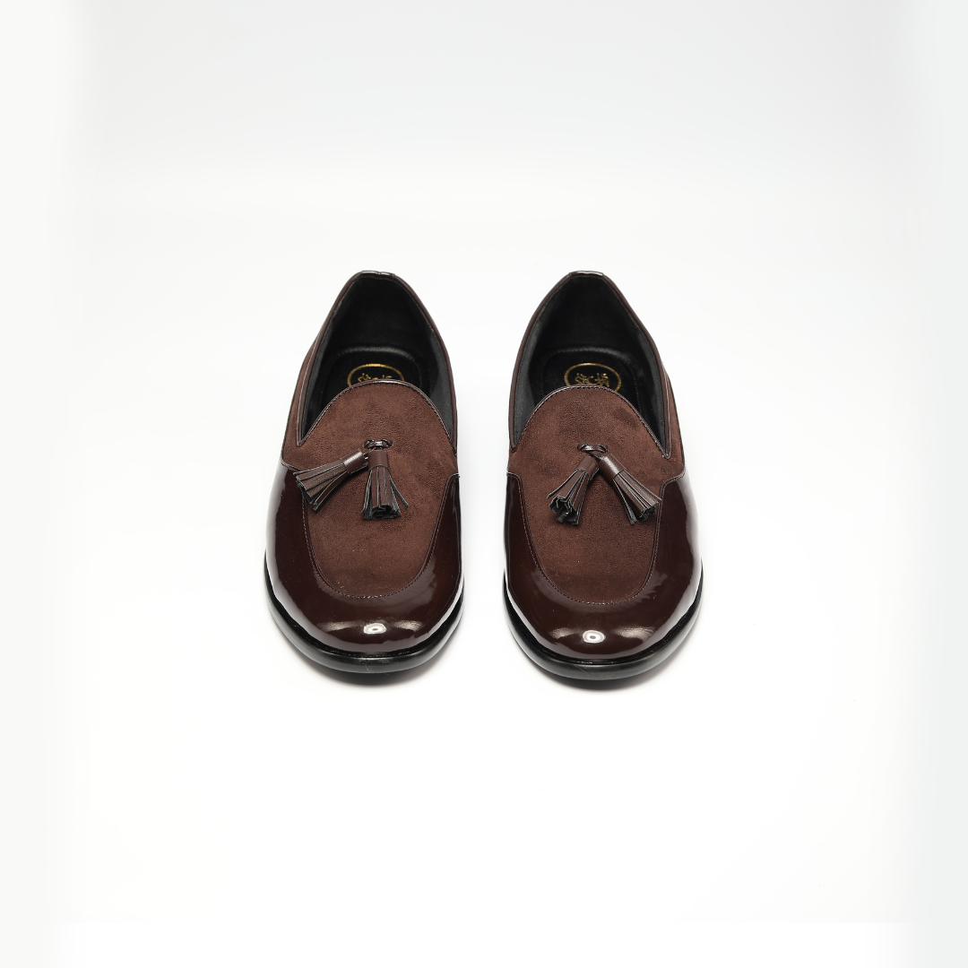 Magnificos Patent With Suede Tasseled Slip Ons - Brown