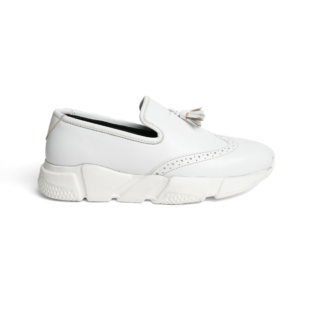 Chunky Tassel Sneakers - White