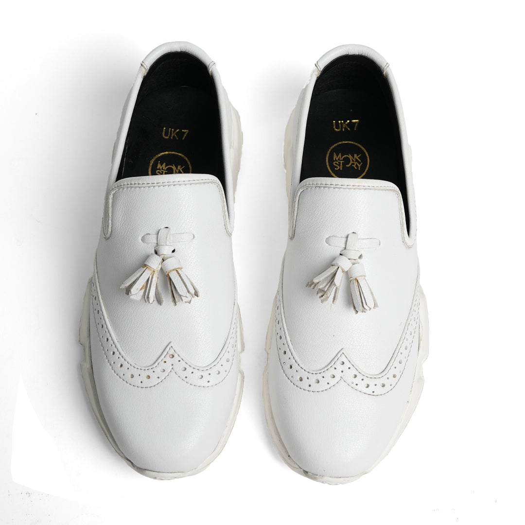 Chunky Tassel Sneakers - White