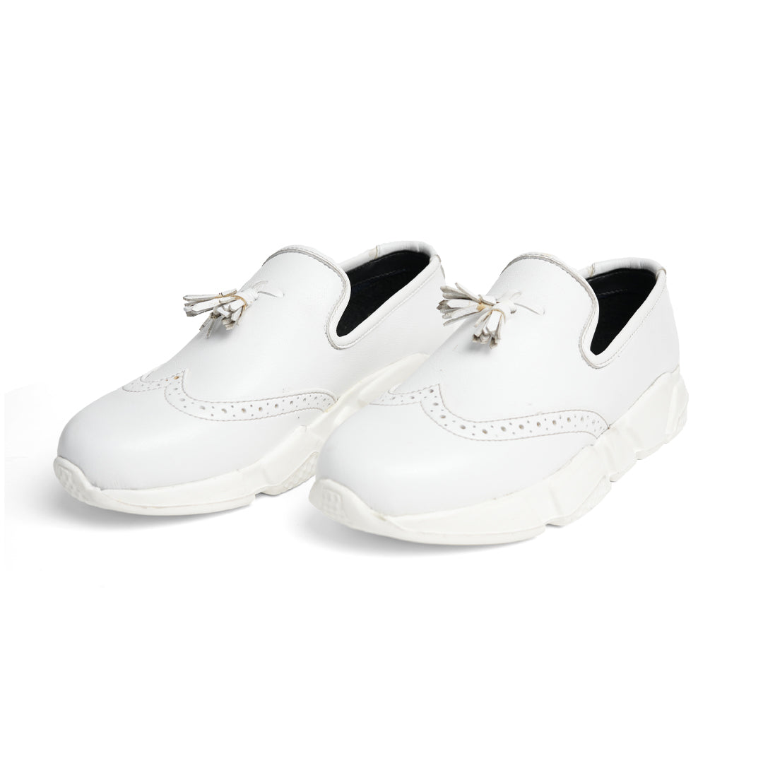 Chunky Tassel Sneakers - White