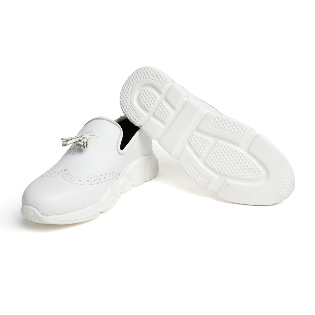 Chunky Tassel Sneakers - White