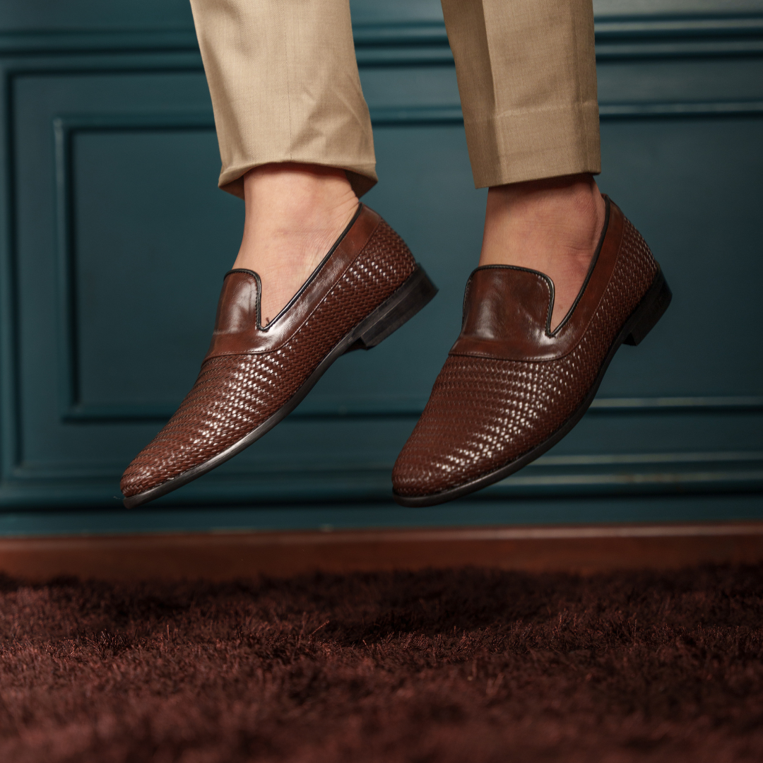 Monkstory Woven Slip-Ons - Brown