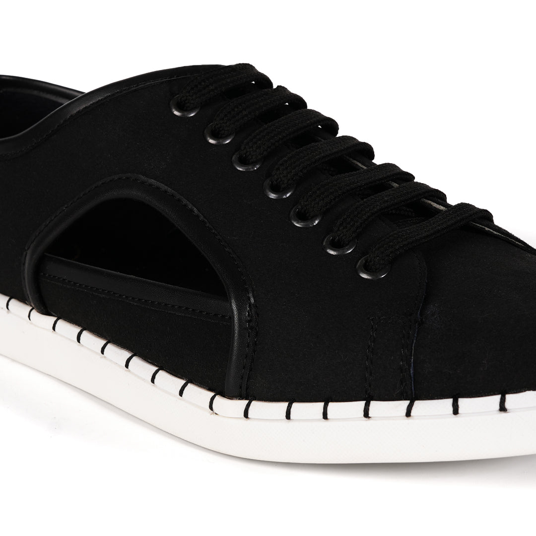 Monkstory Cut-Out Sneakers - Black