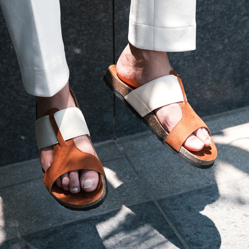 Tan cross discount sandals