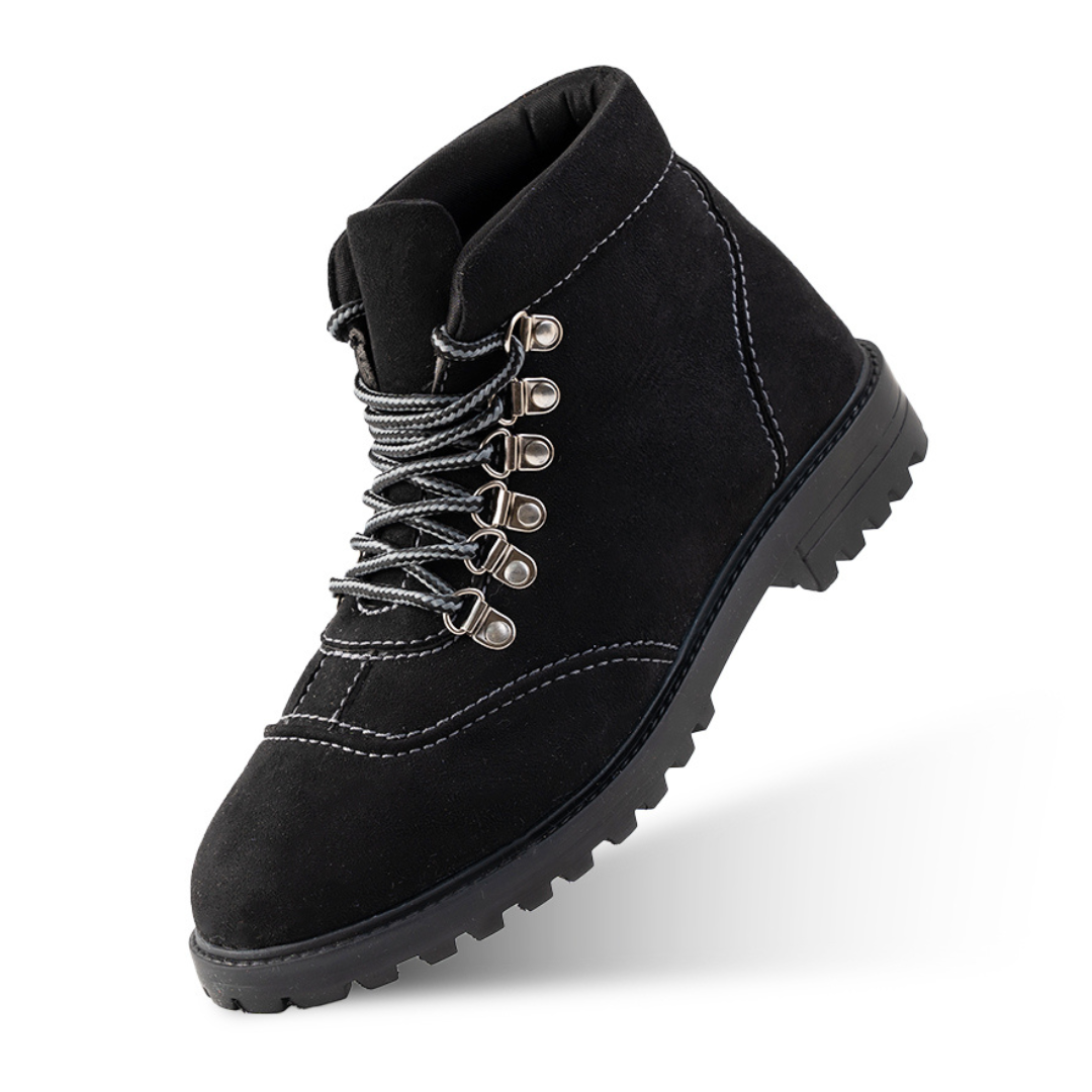 Monkstory Suede Hiking Boots  - Black