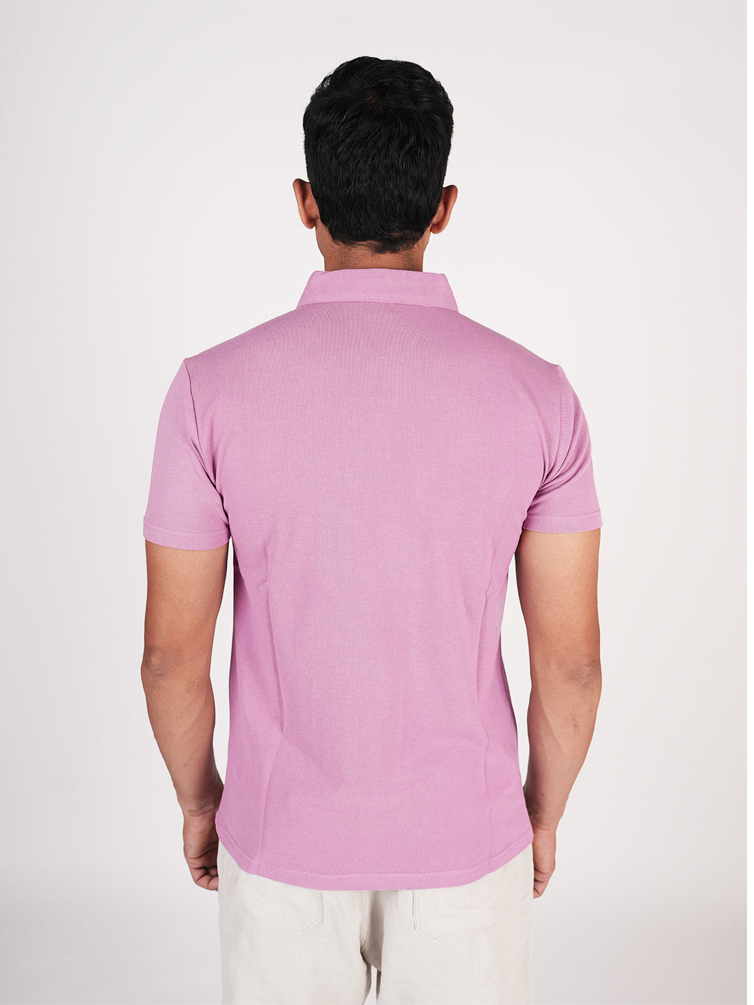 Monkstory Bamboo Cotton Polo Tee - Pastel Pink