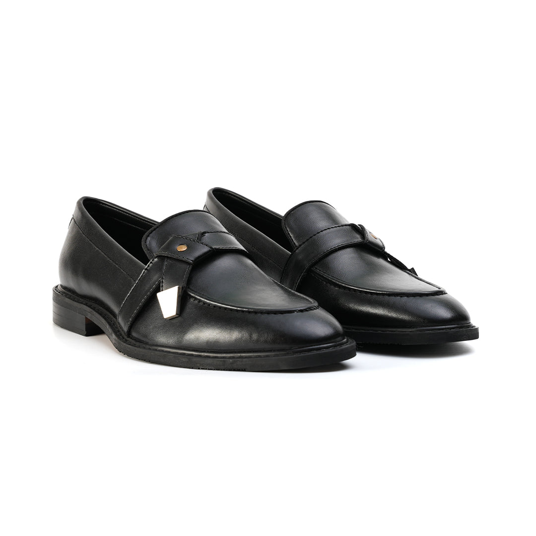 Monkstory Belted Slip-Ons - Matte Black