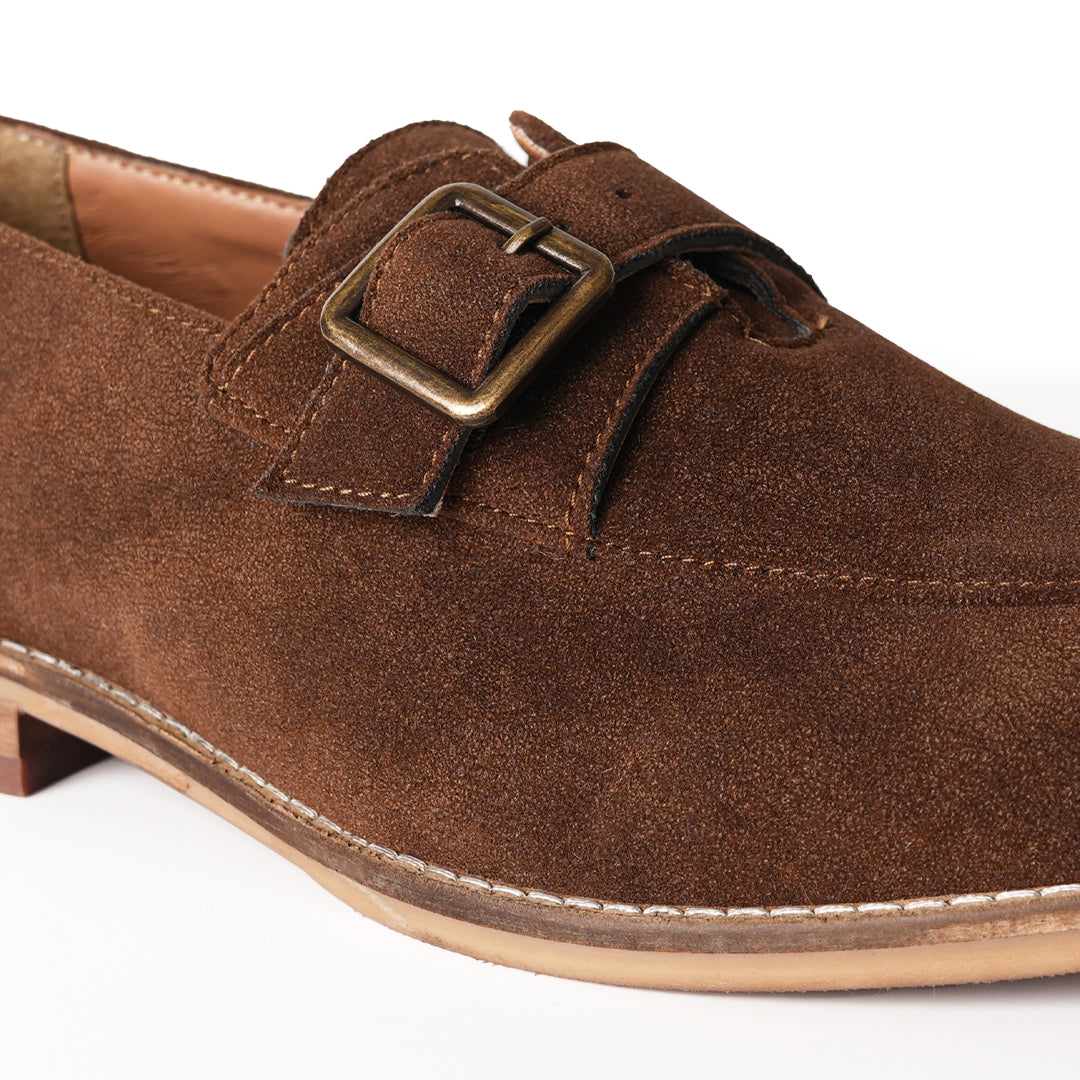 Monkstory Rustic Buckle Slip-Ons - Brown