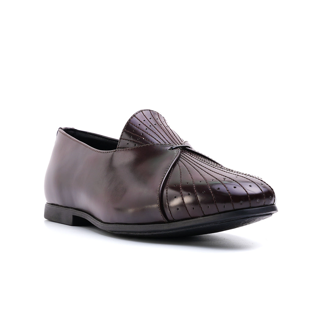 Monkstory Pin-Tuck Detailing Slip-Ons - Burgundy