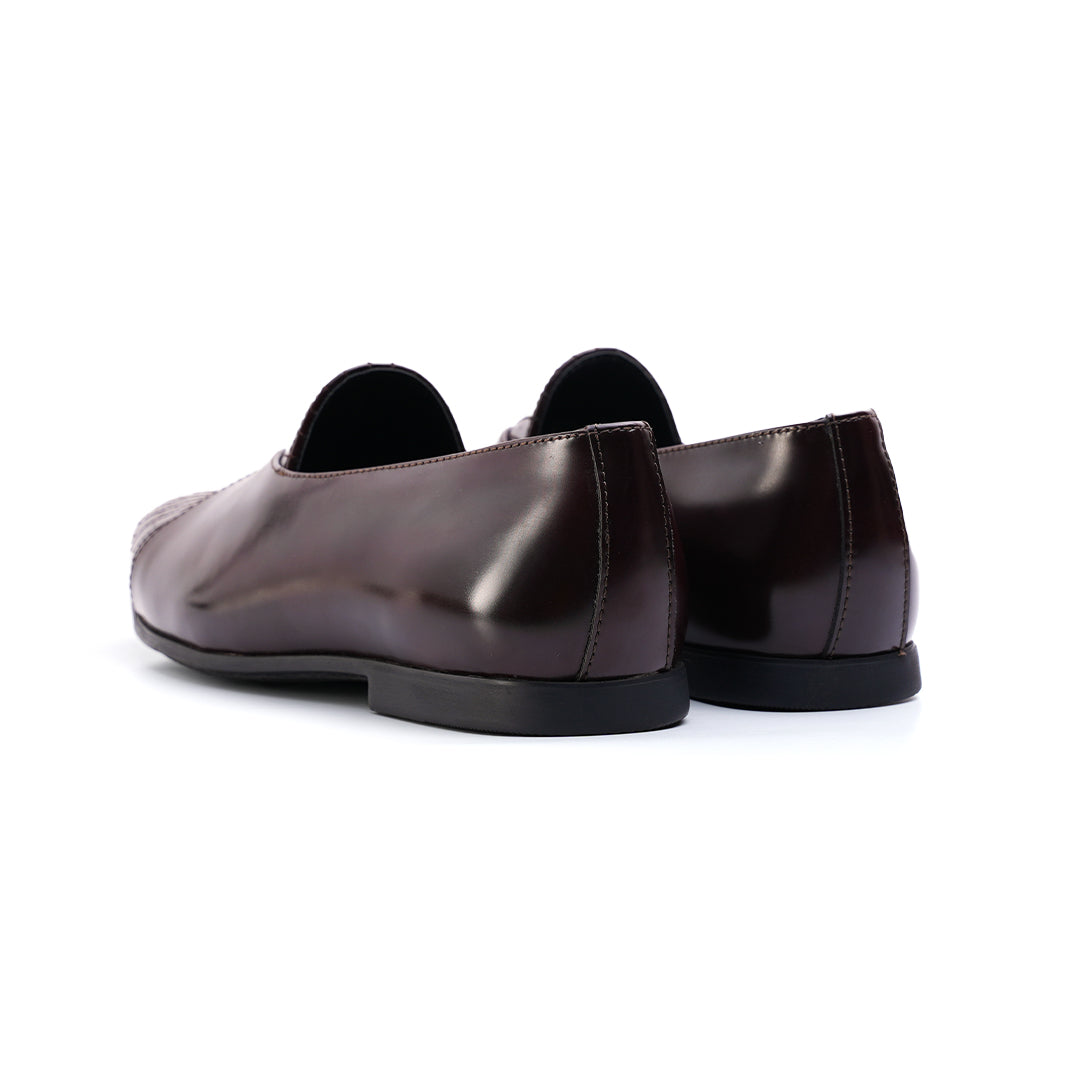 Monkstory Pin-Tuck Detailing Slip-Ons - Burgundy