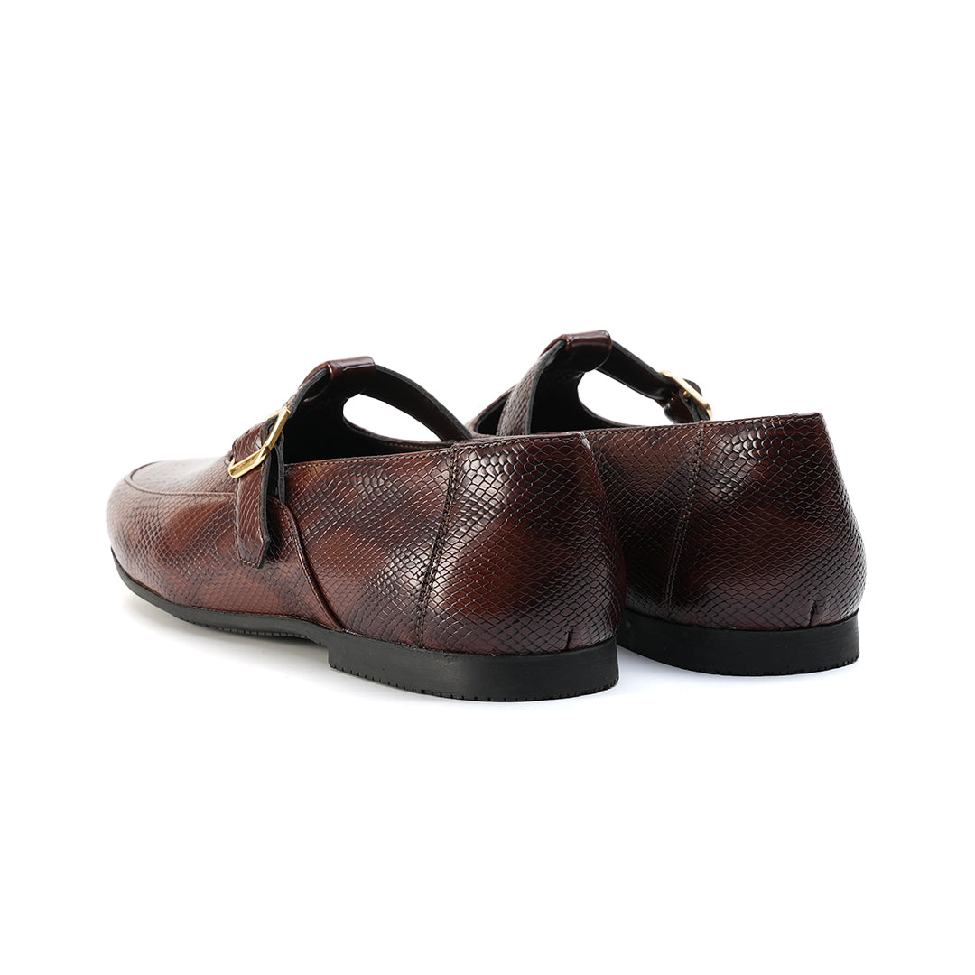 Monkstory Open Side Textured Slip-ons - Brown