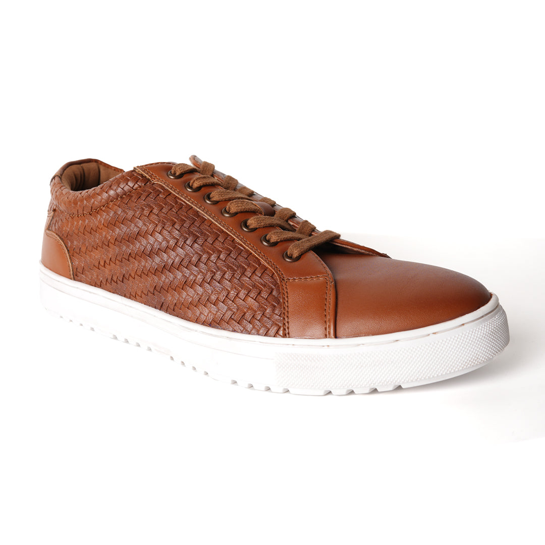 Monkstory Woven Pattern Sneakers - Tan