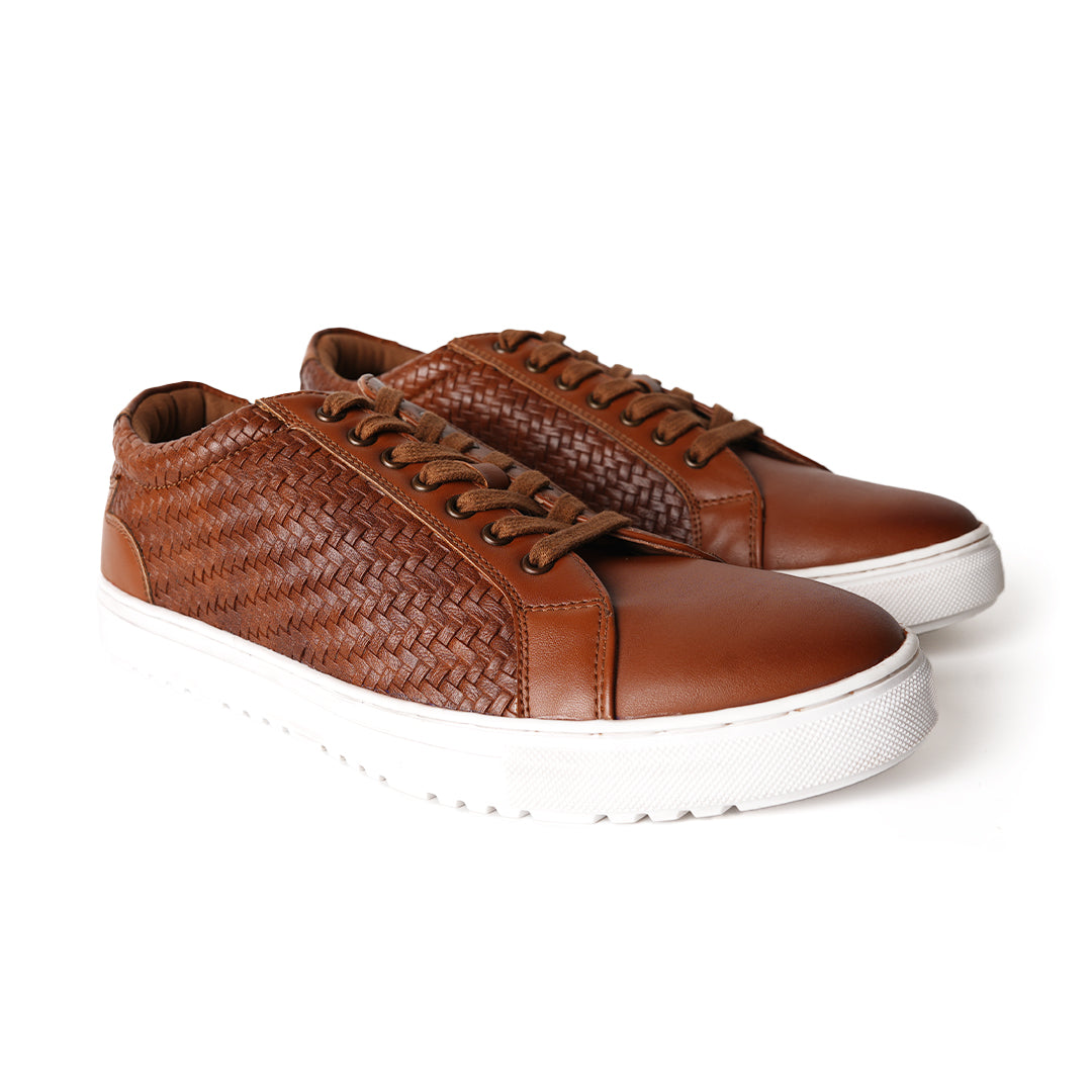 Monkstory Woven Pattern Sneakers - Tan